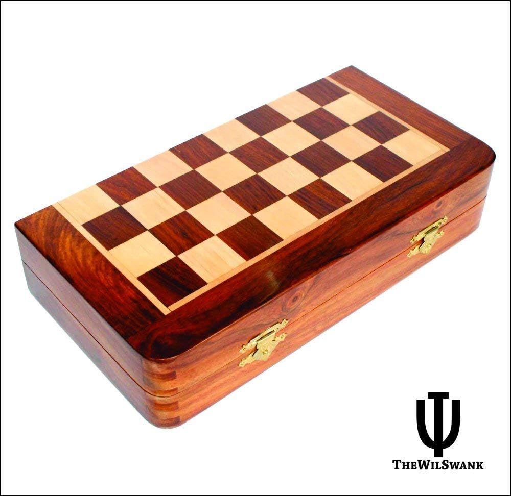 10 x 10 Inch Premium Foldable Magnetic Chess Set with Free Chess Bag and Strategy Guide Book (How to Play Chess)