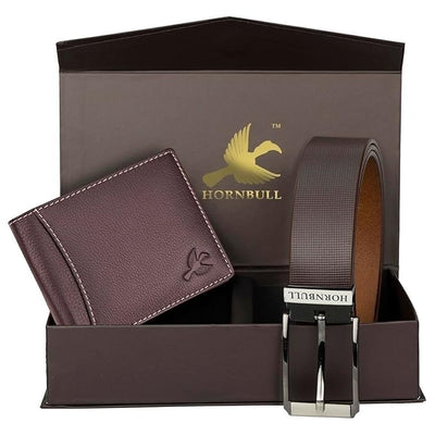 HORNBULL Wallet for Men | Brown Wallet and Belt Gift Hamper for Men | Leather Wallets for Men | Men’s Combo Gift Set