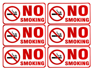 eSplanade NO SMOKING No eCigarettes | No vaping Sign Sticker Decal - Easy to Mount Weather Resistant Long Lasting Ink (Size 6" x 8")