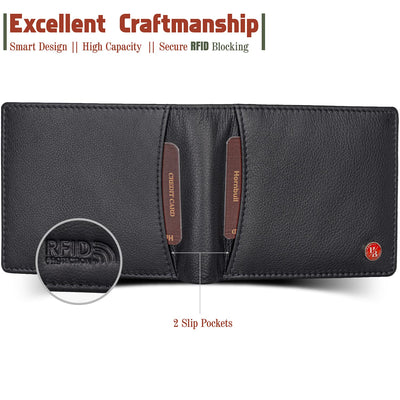HORNBULL Men's Buttler Genuine Leather RFID Blocking Wallet (114 BRN)