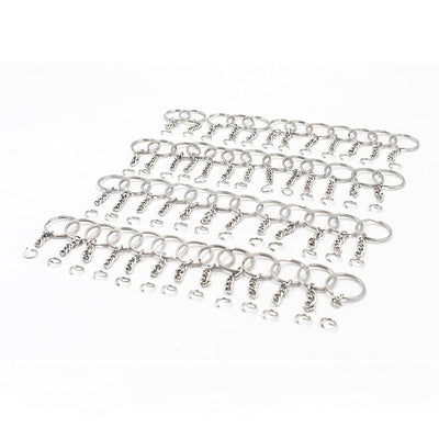 IVEI DIY Keychain Rings with Open Jump Rings for Craft | Metal Split Keyring of 25mm | Set of 50 for Jewlery, Charms and Purse Making | Craft Essentials for Small Businesses (Keychain Rings Set 50)