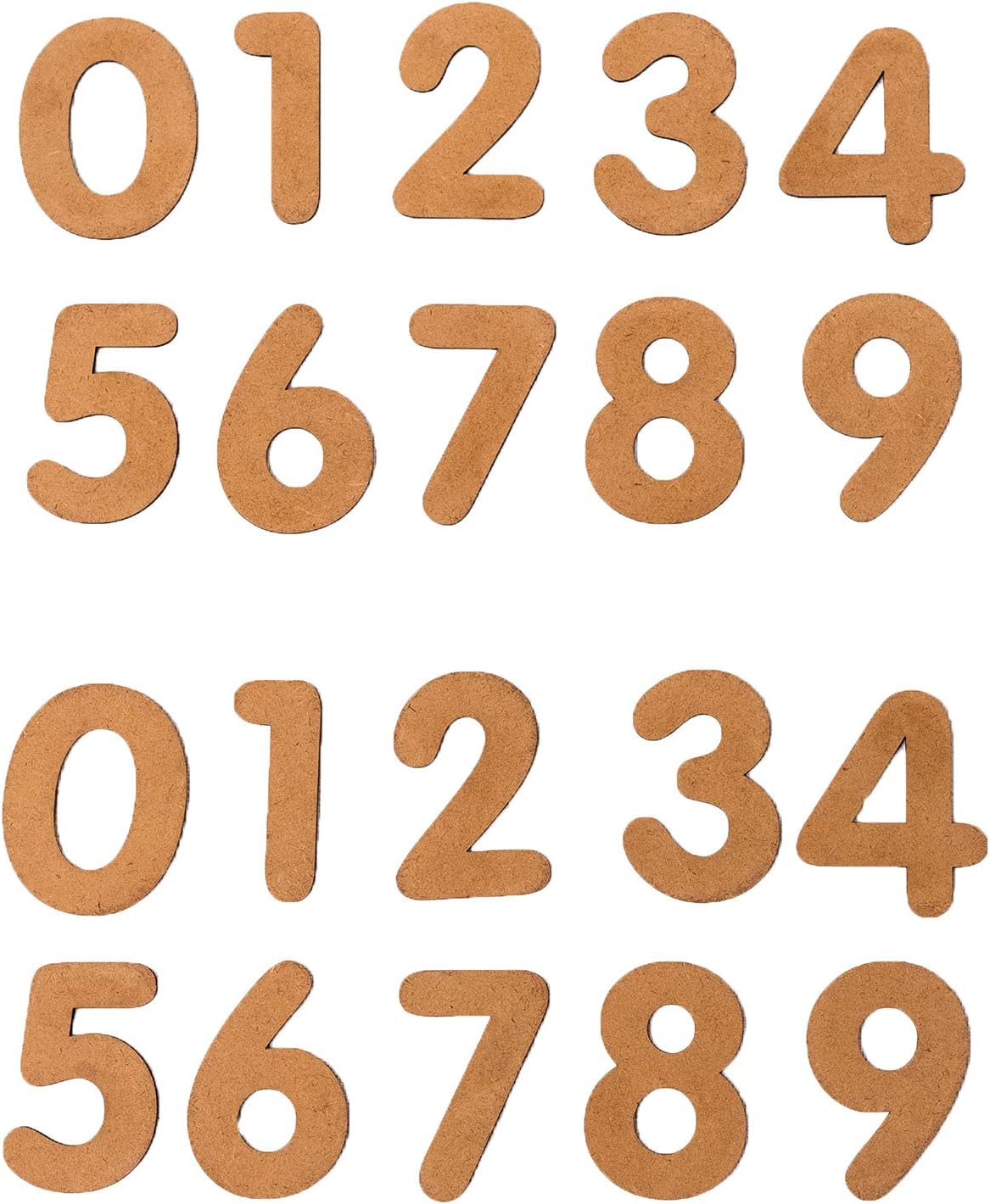 IVEI Numbers Cutouts - DIY Wood Sheet Craft - Plain MDF Wood - Blank Cutouts Numbers (Big) for Painting, Wooden Sheet Craft Board for Resin Art & Fluid Art, Mandala Art, Pyrography - Set of 10