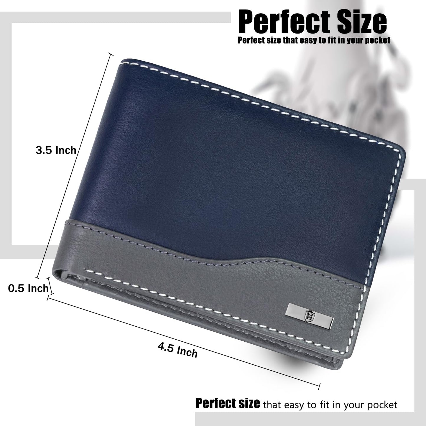 HORNBULL Buttler Navy Wallet for Men | Stylist Mens Wallet with RFID Blocking | Genuine Leather Gift for Mens