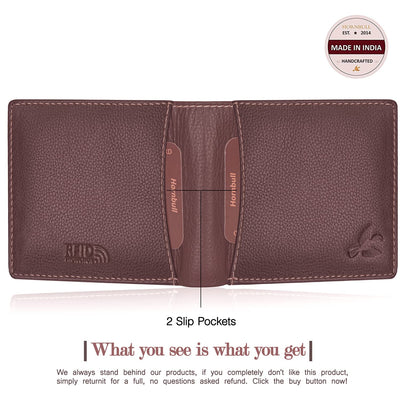 HORNBULL Themes Brown Mens Leather Wallet, Keyring & Pen Combo Gift Set for Men | Valentine's Day Branded Gift Hamper for Men