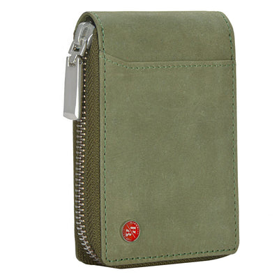 HORNBULL Steve Green RFID Blocking Leather Wallet for Men | Vertical Credit Debit Card Holder