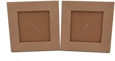 IVEI MDF Recycled Wood Plain Photo Frame - Set of 2 - DIY Activity Do-it-Yourself Decoupage - Brown - 8.5" Inches