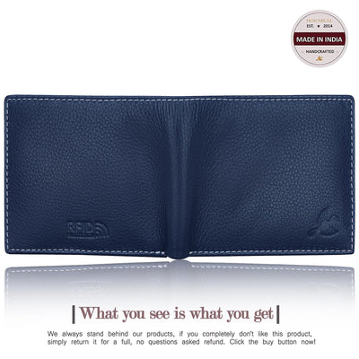 HORNBULL Maddison Mens Navy Genuine Leather Wallet | Elegant and Stylist Wallet with RFID Blocking | Gift Wallets for Men