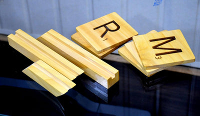 Esplanade Wooden Letter Tiles - DREAM HOME Office Table Decoration Items - Word Block | Scrabble-Inspired Showpieces for Home Decor, Motivational Sign, Interchangeable Letters