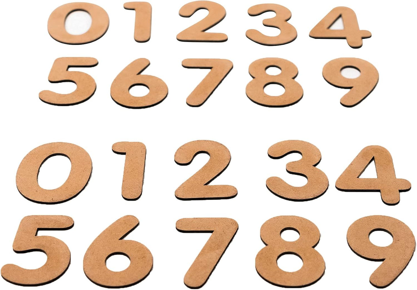 IVEI Numbers Cutouts - DIY Wood Sheet Craft - Plain MDF Wood - Blank Cutouts Numbers (Big) for Painting, Wooden Sheet Craft Board for Resin Art & Fluid Art, Mandala Art, Pyrography - Set of 10