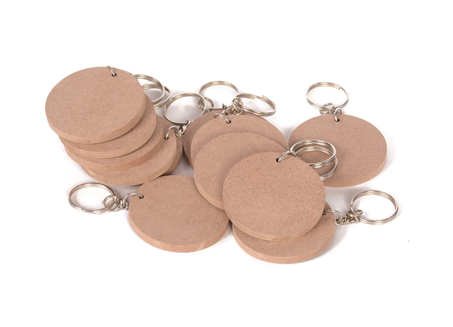 IVEI DIY MDF Key Chains Wood Sheet Craft - MDF Plain Square Shaped Key Chains for Painting Wooden Sheet Craft - Set of 20-2 in X 2 in for Decoupage MDF Plains, Resin Artwork & Decoration (Multi-shaped)
