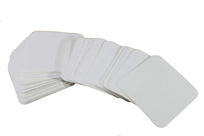 eSplanade Disposable Paper Coasters - Use and Throw Reversible Round Paper Coasters - Set of 100 - White