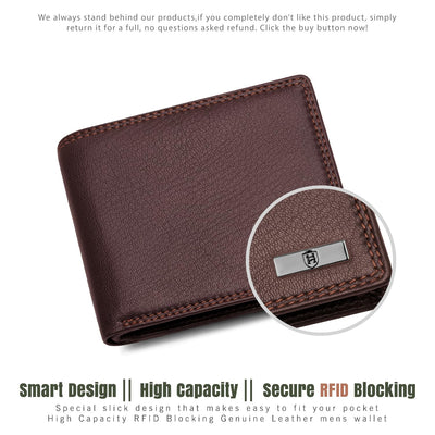 HORNBULL Stella Mens Brown Purse | Stylist Mens Wallet with RFID Blocking | Wallet Men Brown Genuine Leather Gift Set