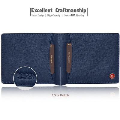 HORNBULL Vegas Navy RFID Blocking Leather Wallet for Men | Wallets Men Leather | Mens Wallet