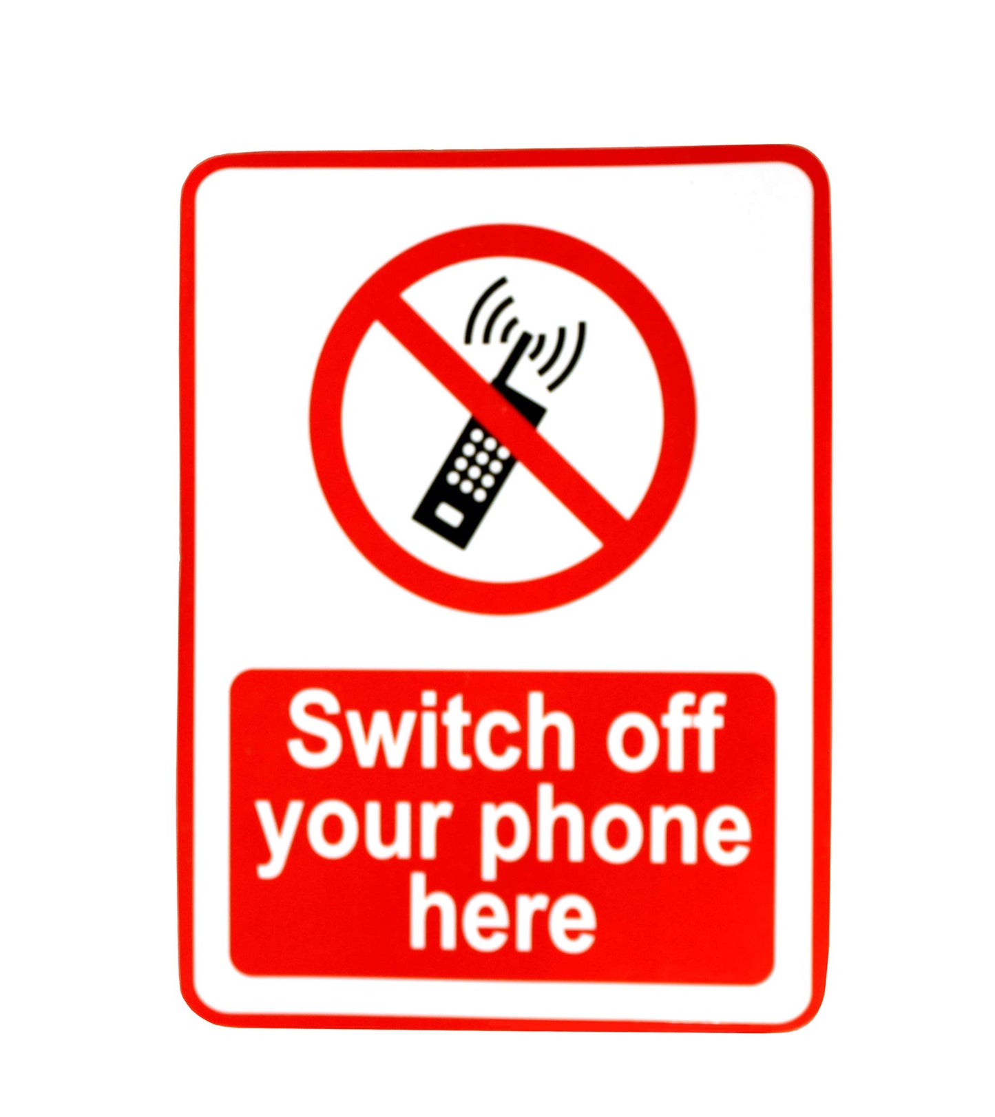 eSplanade Switch Off Your Phone/Mobile | No Mobile Allowed Sign Sticker Decal - Easy to Mount Weather Resistant Long Lasting Ink (Size -7.5"x5.5")