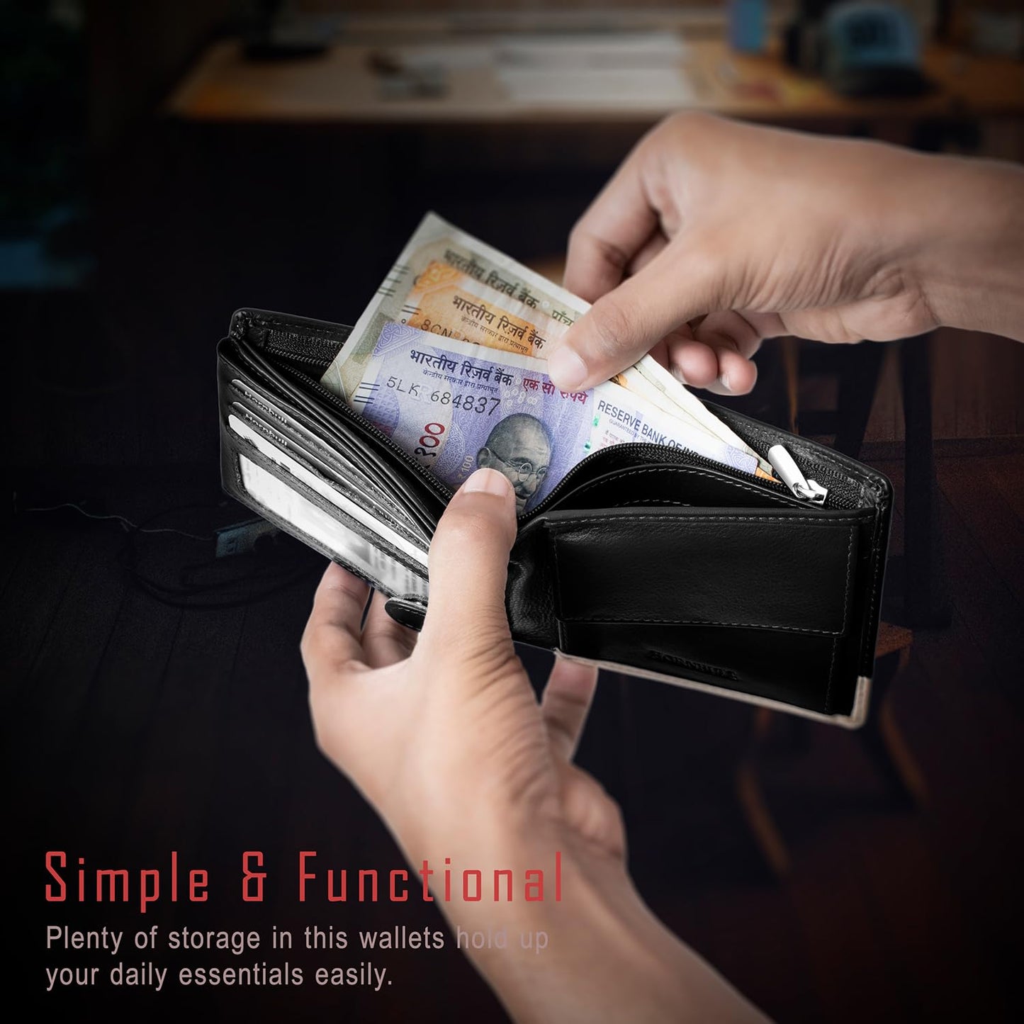 HORNBULL Jackson Leather Wallet for Men | Genuine Leather Wallet with RFID Blocking | Wallets for Boys | Mens Gift Wallet Black Nappa