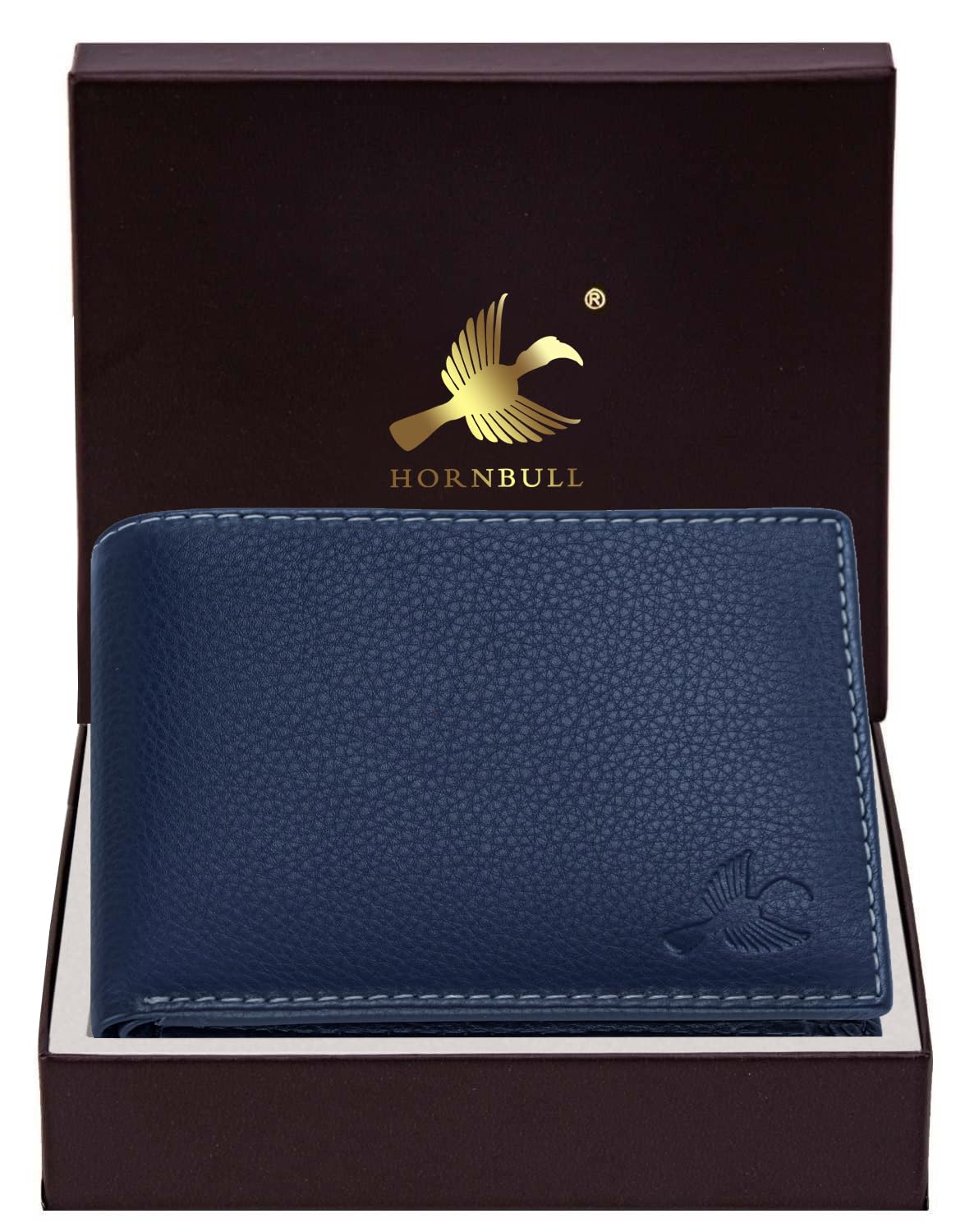 HORNBULL Maddison Mens Navy Genuine Leather Wallet | Elegant and Stylist Wallet with RFID Blocking | Gift Wallets for Men