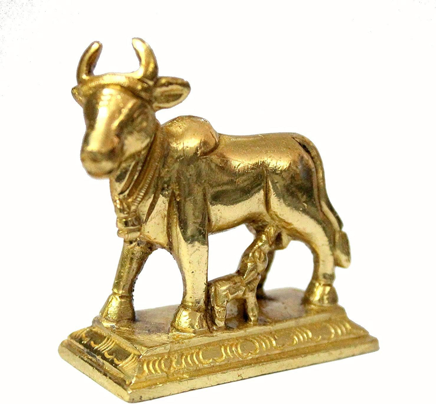 StonKraft Brass Kamdhenu Kamadhenu Idol Murti Statue 2.5 & 6.5"