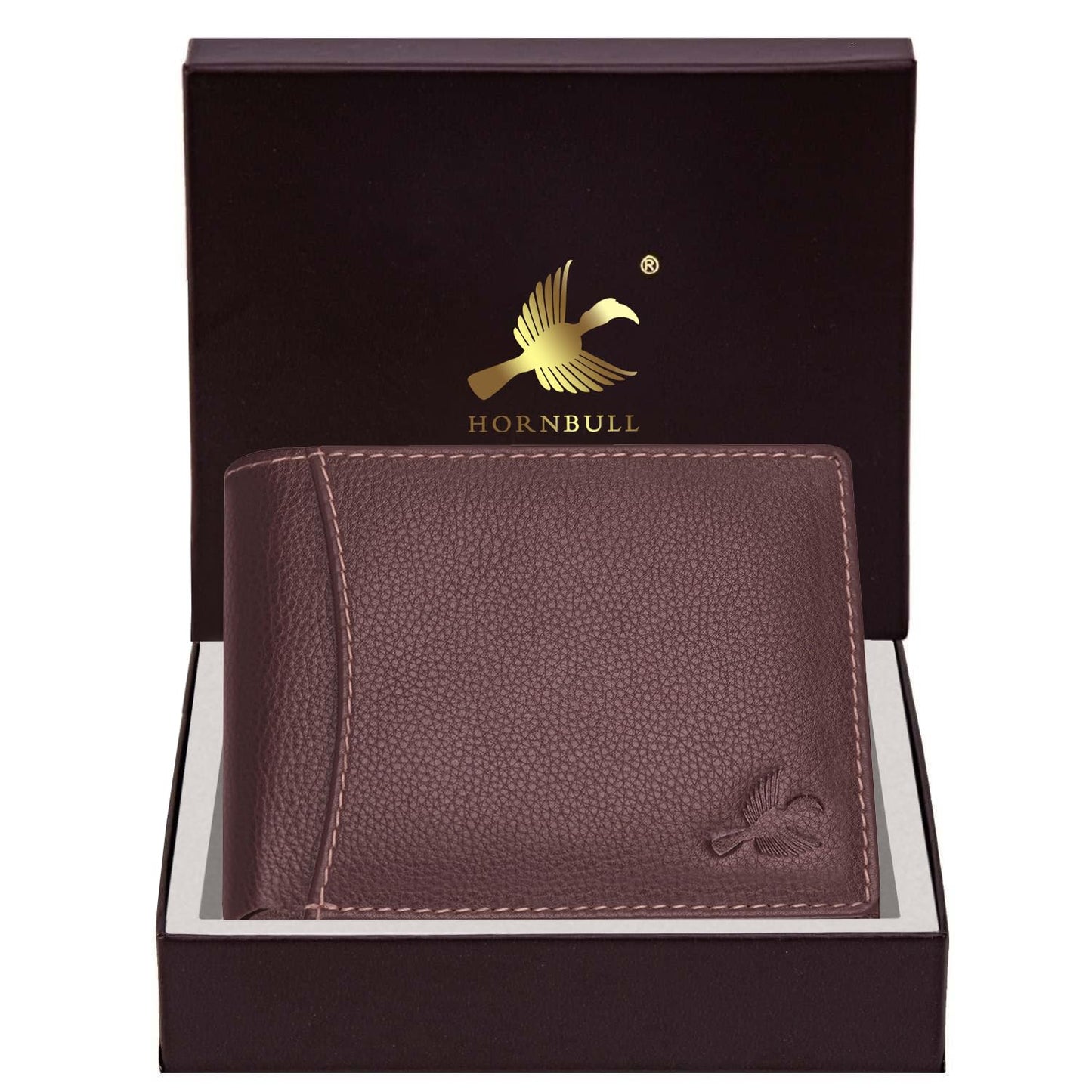 HORNBULL Themes Brown Leather Wallet for Men | Stylish Valentine's Day Mens Gift Wallet | RFID Blocking Wallets Men Leather