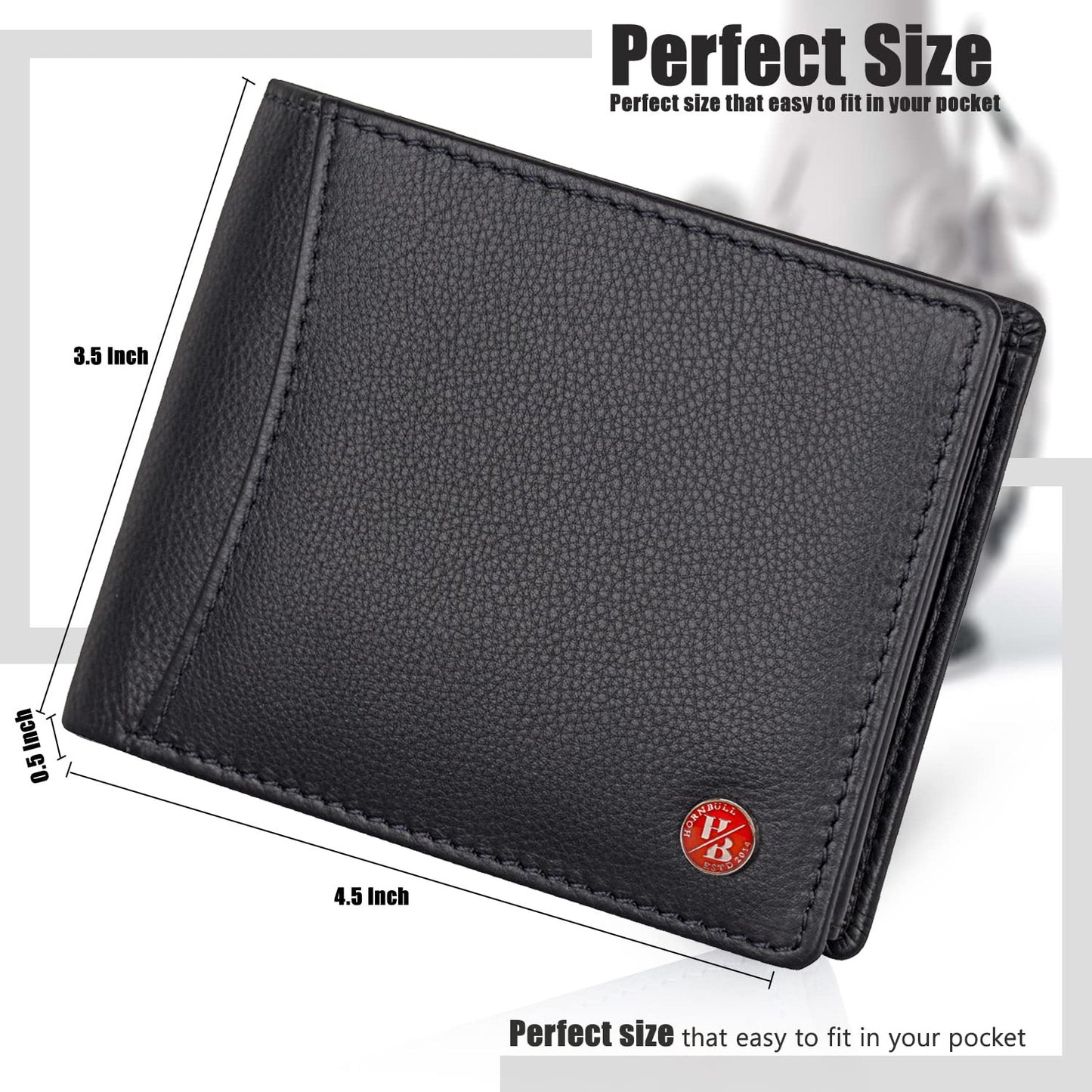 HORNBULL Themes Black RFID Blocking Leather Wallet for Men | Wallets Men Leather