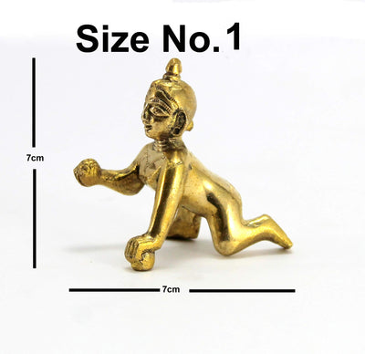 StonKraft - Lord Krishna Kishan Kanha with Kamdhenu Cow Murti Idol Statue Sculpture - Brass - 8" & 9" - Multicolor