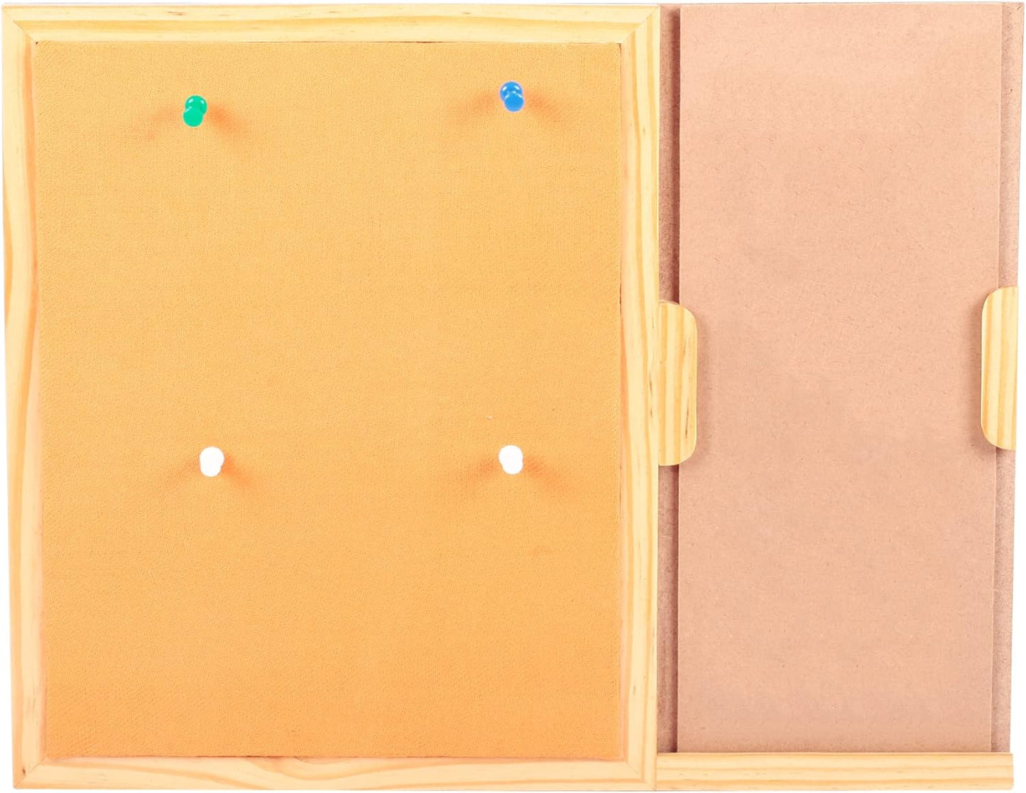 IVEI MDF Wood Square Pin Board/Bulletin Board & Push Pins for Fun Learning Kids Activity, with DIY Panel, Room Décor Notice Display Board, Orange & Black (14x11x1 in)