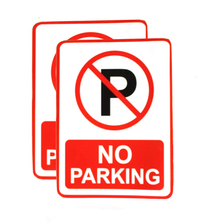 eSplanade No Parking Sign Sticker Decal - Easy to Mount Weather Resistant Long Lasting Ink (Size -7.5" x 5.5")