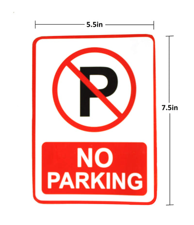 eSplanade No Parking Sign Sticker Decal - Easy to Mount Weather Resistant Long Lasting Ink (Size -7.5" x 5.5")