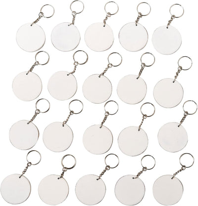 IVEI DIY MDF Key Chains Wood Sheet Craft - MDF Plain Square Shaped Key Chains for Painting Wooden Sheet Craft - Set of 20-2 in X 2 in for Decoupage MDF Plains, Resin Artwork & Decoration (Multi-shaped)