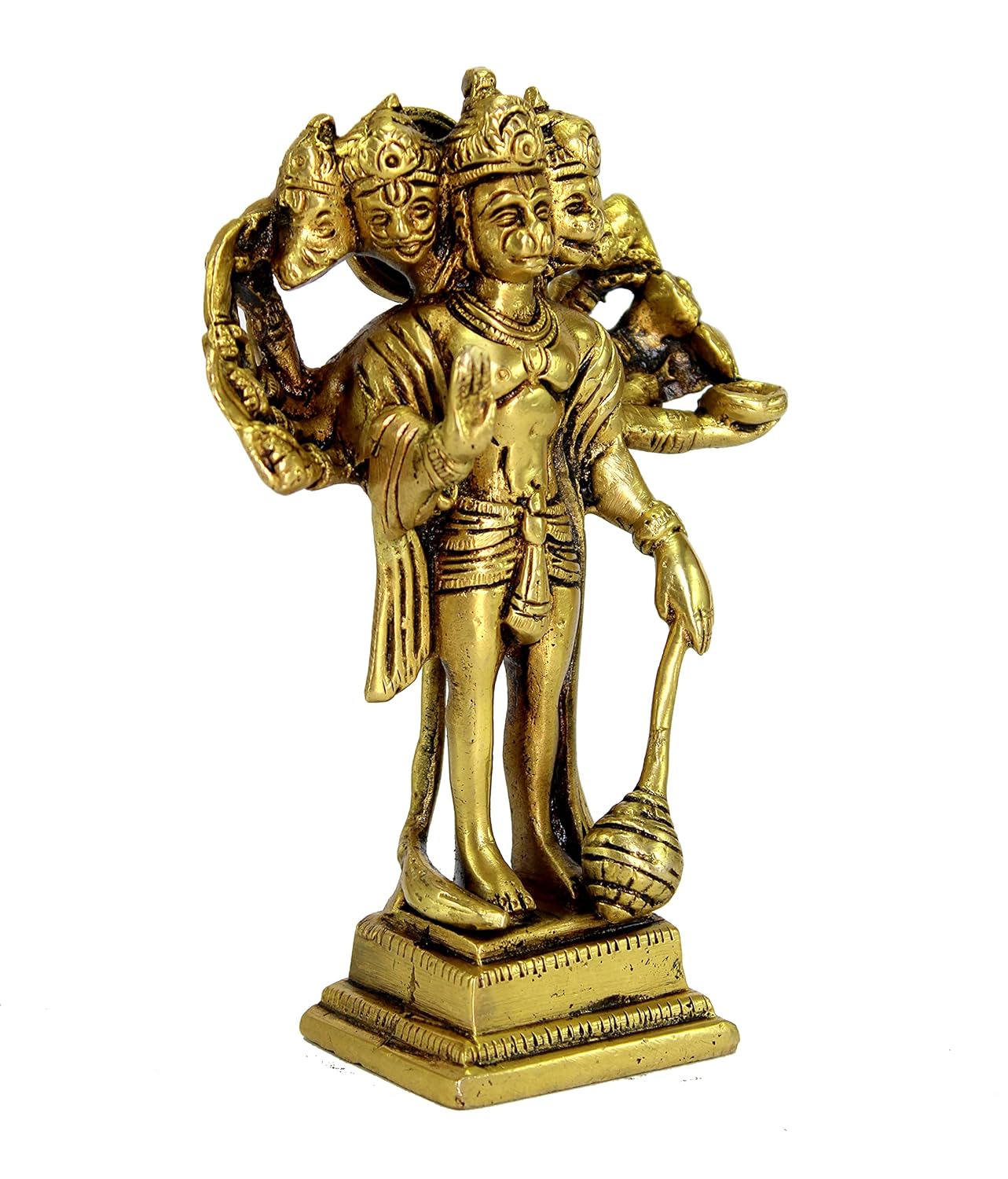 ESPLANADE Brass Panchmukhi Hanuman Anjaneya Pavan Putra Bajrangbali Idol Murti Moorti Statue (6.5 Inch)