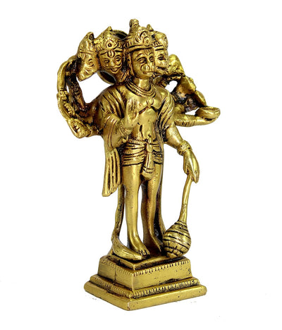 ESPLANADE Brass Panchmukhi Hanuman Anjaneya Pavan Putra Bajrangbali Idol Murti Moorti Statue (6.5 Inch)