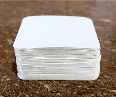 eSplanade Disposable Paper Coasters - Use and Throw Reversible Round Paper Coasters - Set of 100 - White