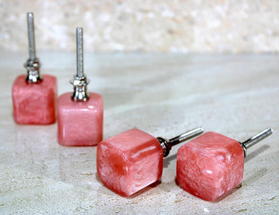 eSplanade Cupboard Drawer Door Acrylic Knobs - Set of 4 | Drawer Handles Cupboard Pulls Almirah Hooks | Acrylic Plastic - Diameter 4 cms (Pink)