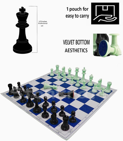 StonKraft 18.2'' x 18.2'' Tournament Roll Up Vinyl Chess with Pieces - Ideal for Professional Players