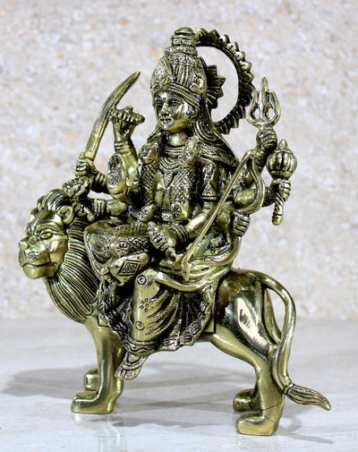 ESPLANADE Brass Maa Durga/MATA Rani Idol, Statue, moorti, murti for Home Mandir and Home Decor (8.5 Inches)