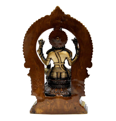 ESPLANADE Brass Laxmi Lakshmi Goddess Murti Idol Statue Figurine Sculpture | Pooja Idols - Home Decor | Brown-Golden - 9.75" Inches