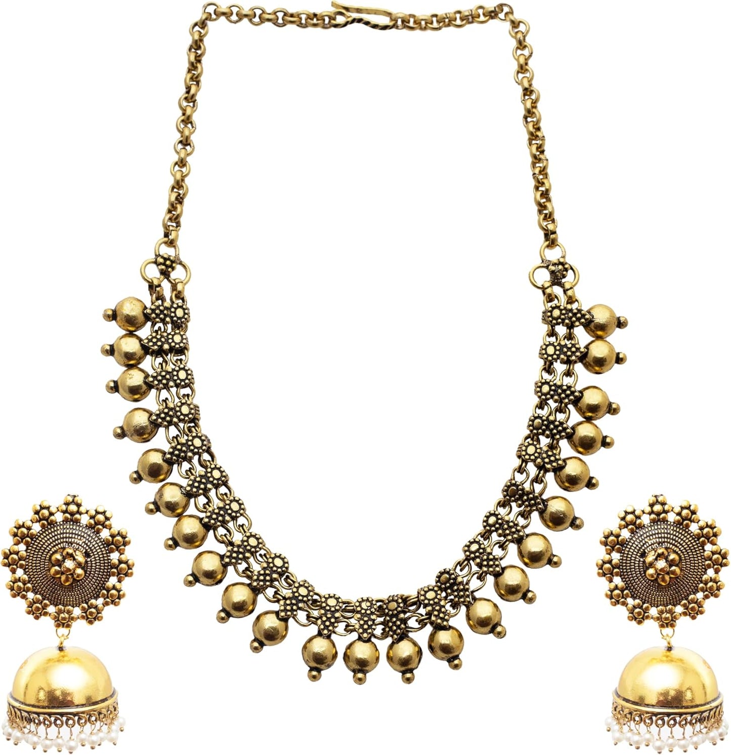 Binnis wardrobe Dual toned hand made textured choker Jewellery set