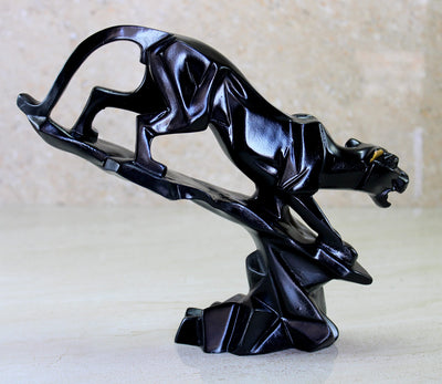 eSplanade Resin Black Panther Sculpture Statue Figurine Showpiece | Statement Decorative Item Home Decor - 9.5" Inches (Length)