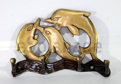 Multicolored Ethnic Horse Brass Key | Key Stand | Key Holder, for Keys Hanger Hook, Wall Key Holder, Key Stand, Keys Rack Hook, Key Hanging Hooks (Dolphin Design)