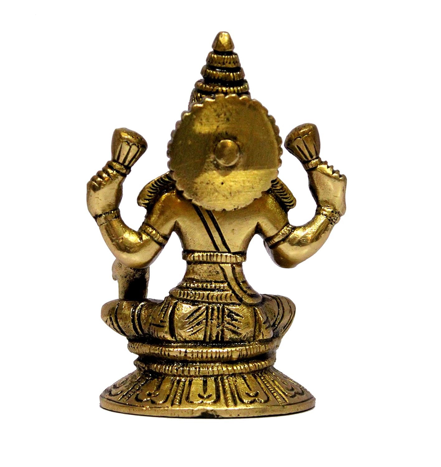 ESPLANADE Brass Laxmi Lakshmi Goddess Murti Idol Statue Figurine Sculpture - Pooja Idols - Home Decor - Golden - 4.75" Inches