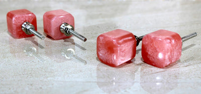 eSplanade Cupboard Drawer Door Acrylic Knobs - Set of 4 | Drawer Handles Cupboard Pulls Almirah Hooks | Acrylic Plastic - Diameter 4 cms (Pink)