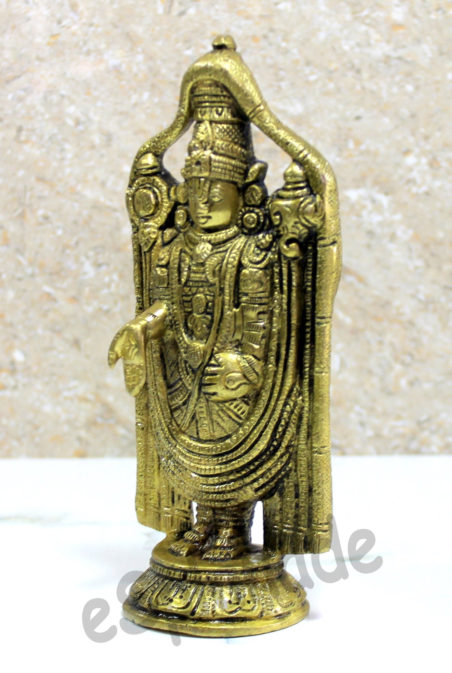 eSplanade - 6" & 6.75" Brass Balaji Venkatesh Tirupati Statue Murti Idol | Pooja Idols | Tirupathi Balaji | Home Decor | Brass Statue
