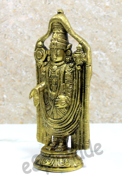 eSplanade - 6" & 6.75" Brass Balaji Venkatesh Tirupati Statue Murti Idol | Pooja Idols | Tirupathi Balaji | Home Decor | Brass Statue