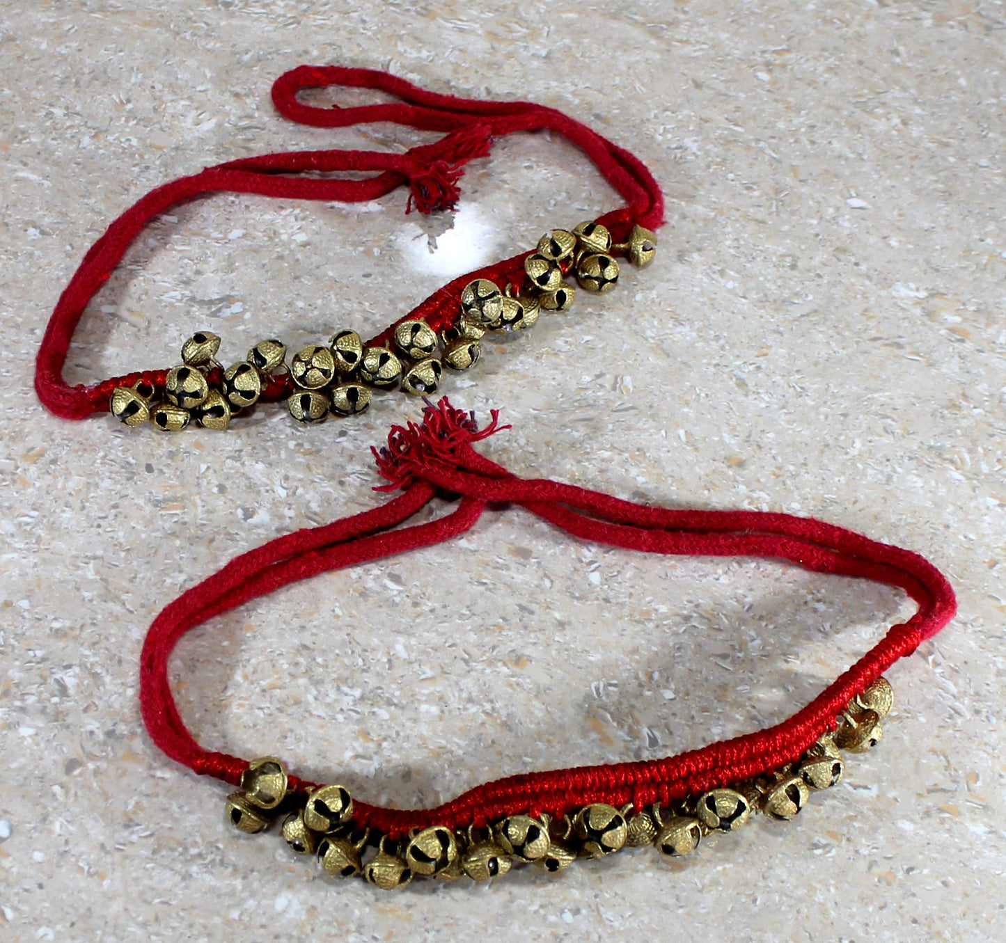 eSplanade Dance Ghungroo (25 + 25) Ghungroo Cotton String | Bell, Ghungru 1 Line White cotton string & Red Pad Strings Ghungroo 1 Line | Paijania | Pazeb | Kathak Indian Classical Dance
