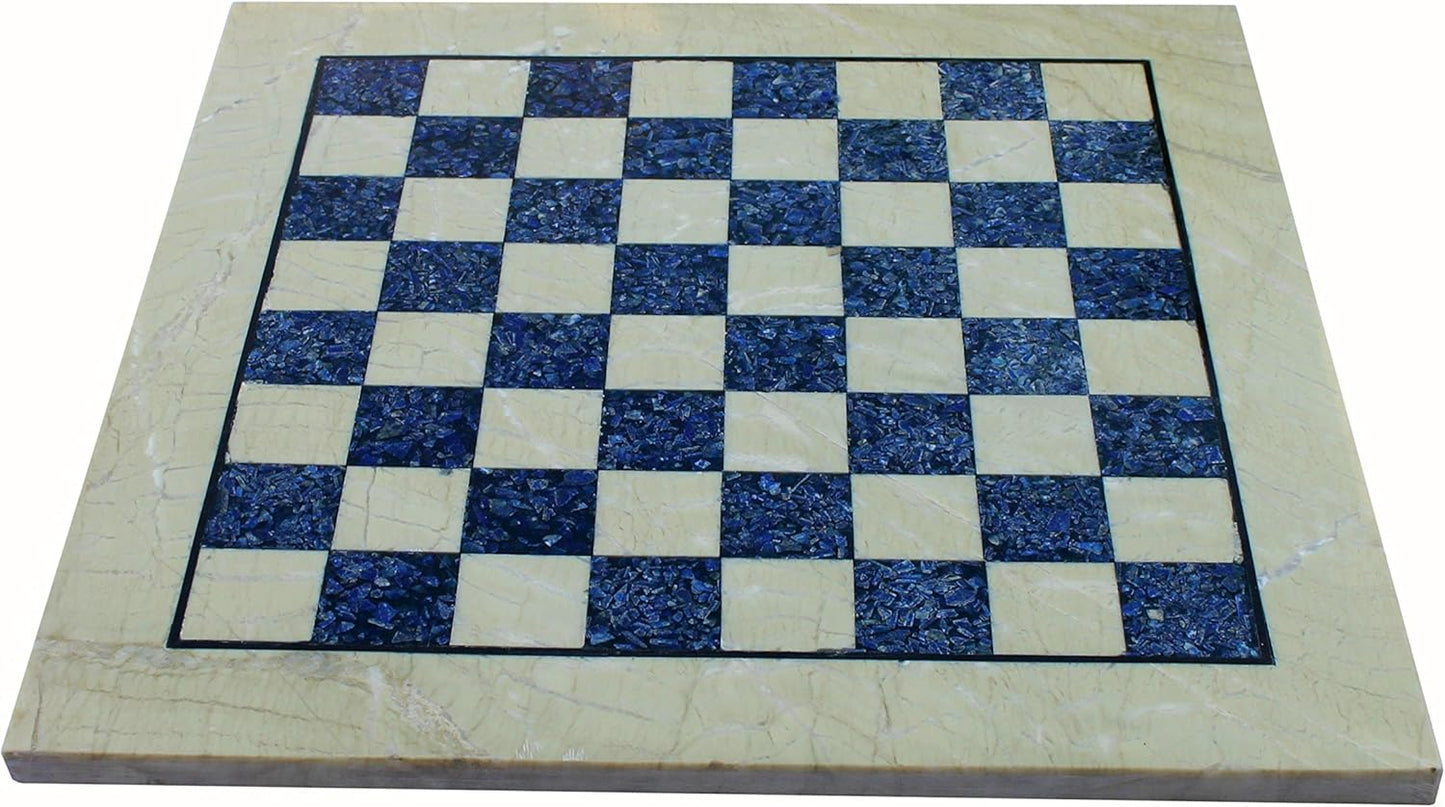 StonKraft - Collectible Black Natural Granite Stone & White Marble Chess Board without Pieces - Appropriate Wooden & Brass Chess Pieces Chessmen available separately by Brand- 12", 15",20" Inches