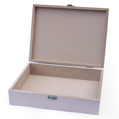 IVEI MDF Box - Wood Box DIY Craft Materials - Plain MDF Blank Box for Painting, Wooden Sheet Craft, Resin & Fluid Art, Mandala Art, Pyrography