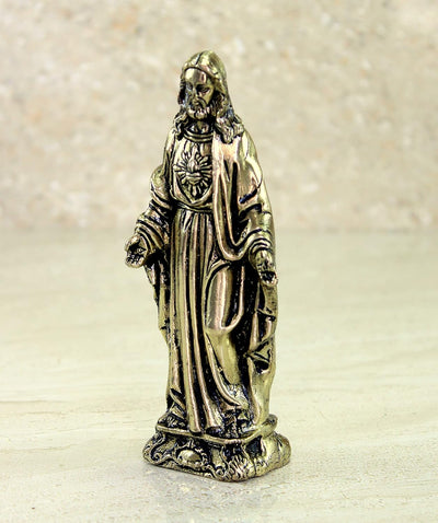 eSplanade Brass Mother Mary Statue Spiritual Idols - 5.75 inches | Religious Statues | Holy Statue of Christians