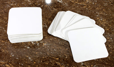 eSplanade Disposable Paper Coasters - Use and Throw Reversible Round Paper Coasters - Set of 100 - White