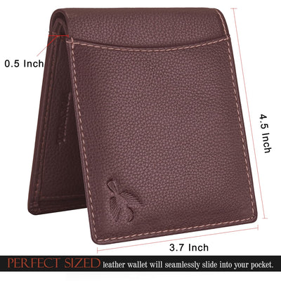 HORNBULL Themes Brown Leather Wallet for Men | Stylish Valentine's Day Mens Gift Wallet | RFID Blocking Wallets Men Leather