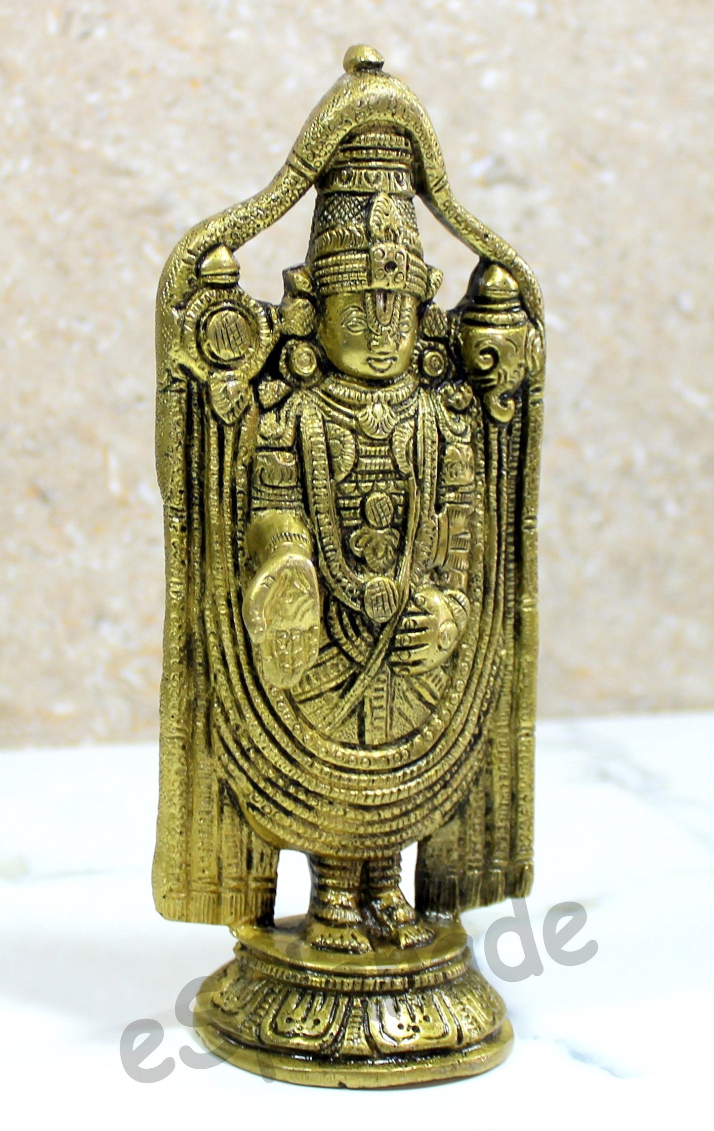 eSplanade - 6" & 6.75" Brass Balaji Venkatesh Tirupati Statue Murti Idol | Pooja Idols | Tirupathi Balaji | Home Decor | Brass Statue