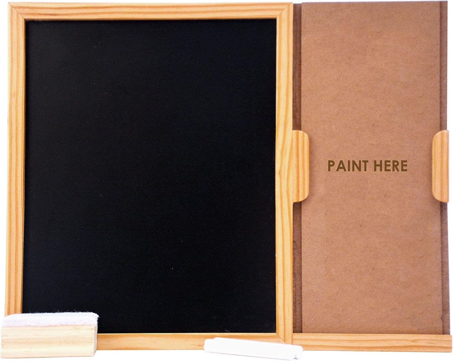 IVEI DIY MDF Black Board- Dry Erase Board with DIY Panel, DIY Room Decor - Black Board with Duster and & Chalk